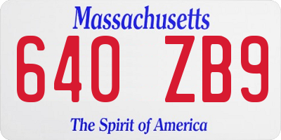 MA license plate 640ZB9