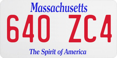 MA license plate 640ZC4