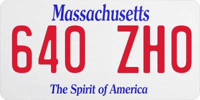 MA license plate 640ZH0