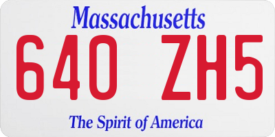 MA license plate 640ZH5