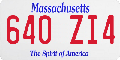 MA license plate 640ZI4