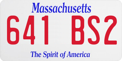 MA license plate 641BS2