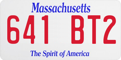 MA license plate 641BT2