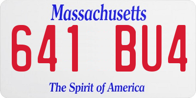 MA license plate 641BU4