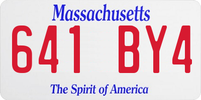 MA license plate 641BY4