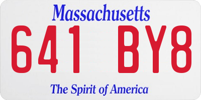 MA license plate 641BY8