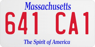 MA license plate 641CA1