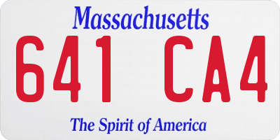 MA license plate 641CA4