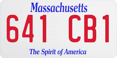 MA license plate 641CB1