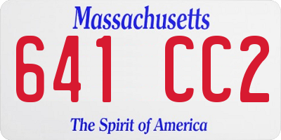 MA license plate 641CC2