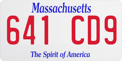 MA license plate 641CD9