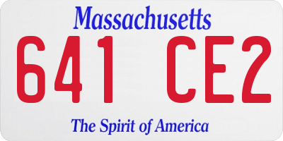 MA license plate 641CE2