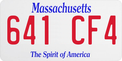MA license plate 641CF4