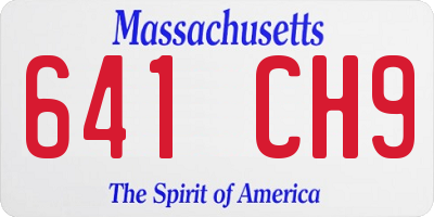 MA license plate 641CH9