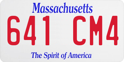 MA license plate 641CM4