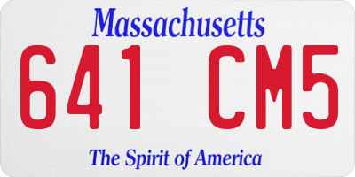 MA license plate 641CM5