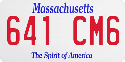 MA license plate 641CM6