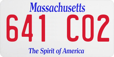 MA license plate 641CO2