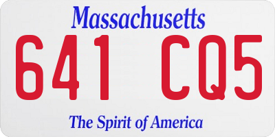 MA license plate 641CQ5