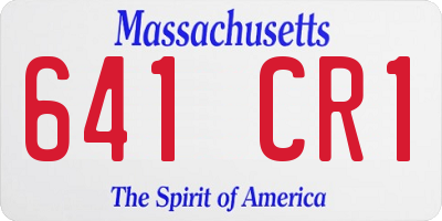 MA license plate 641CR1