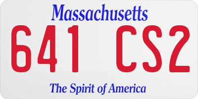 MA license plate 641CS2