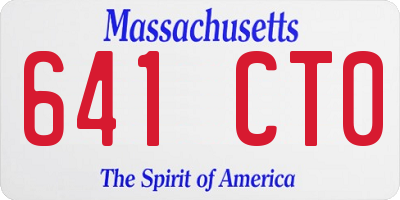 MA license plate 641CT0