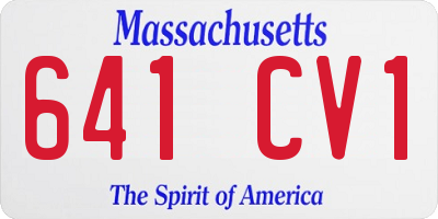 MA license plate 641CV1