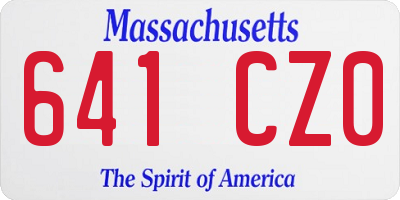 MA license plate 641CZ0