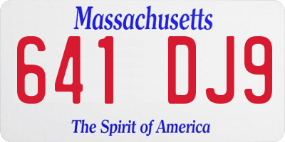 MA license plate 641DJ9