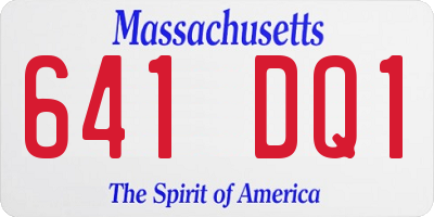 MA license plate 641DQ1
