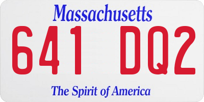 MA license plate 641DQ2