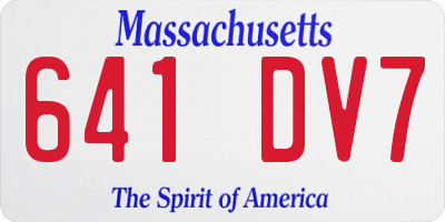 MA license plate 641DV7