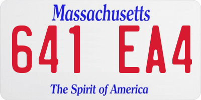MA license plate 641EA4