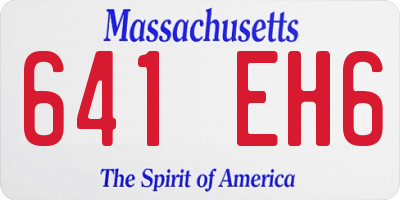 MA license plate 641EH6