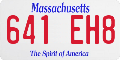 MA license plate 641EH8