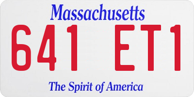 MA license plate 641ET1