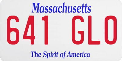 MA license plate 641GL0