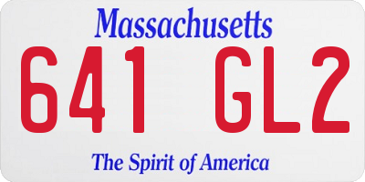 MA license plate 641GL2