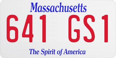 MA license plate 641GS1