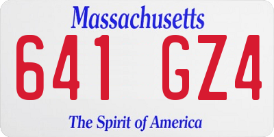 MA license plate 641GZ4