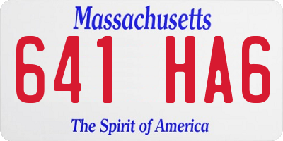 MA license plate 641HA6