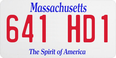 MA license plate 641HD1