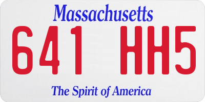 MA license plate 641HH5