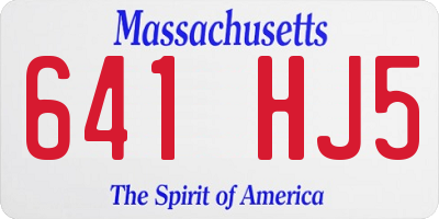 MA license plate 641HJ5