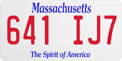 MA license plate 641IJ7