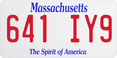 MA license plate 641IY9