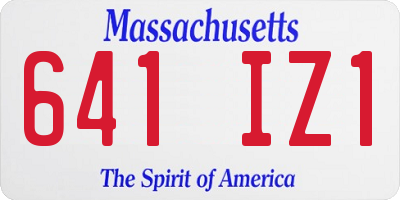 MA license plate 641IZ1