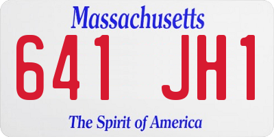MA license plate 641JH1