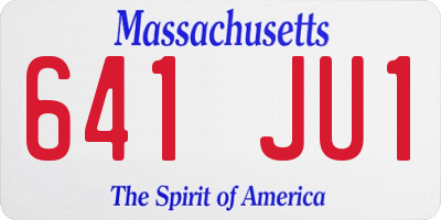 MA license plate 641JU1