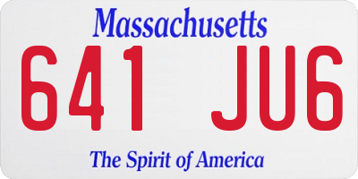 MA license plate 641JU6